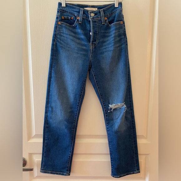 Levi's Denim - LEVI'S Wedgie High Rise Straight Leg Distressed Jeans - 25